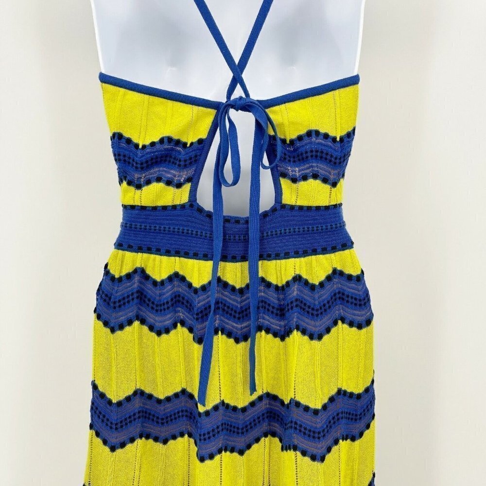 M Missoni Crochet Midi Strappy Dress Boho Sundress Zig Zag Stripe - Picture 5 of 9